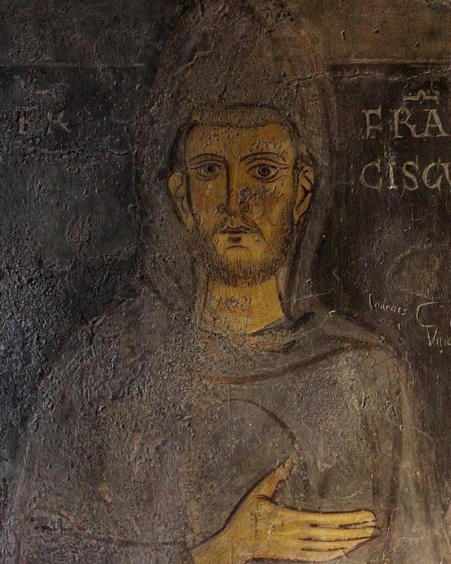 św. Franciszek z Asyżu – fresk z Sacro Speco w Subiaco, 1224 lub 1228 r.